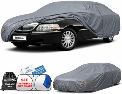 SUV Cover Waterproof All-Weather,Outdoor Full Exterior Automobiles SUV(Length 182-190 inch) with Windshield Sun Shade Universal Fit Toyota RAV4,CRV,Model Y,Q5,Size S2 (See SizeChart)