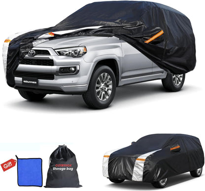 Large SUV Car Cover for Chevy Suburban 100% Waterproof All Weather, Heavy Duty Outdoor Full Exterior Covers Rain Sun Wind UV Protection. - Colors A