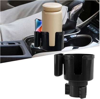2 in 1 Car Cup Holder Expander with Phone Holder, 2.6"-3.93" Vehicle Cupholder Extender Adapter with Expandable Base, Auto Interior Water Bottle Accessories, Universal fit