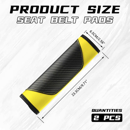 2PCS Car Seat Belt Cover Pad, Soft Carbon Fiber Leather Seatbelt Shoulder Protector for a More Comfortable Driving, Universal Safety Belt Strap Cover to Protect Your Neck (Blue)