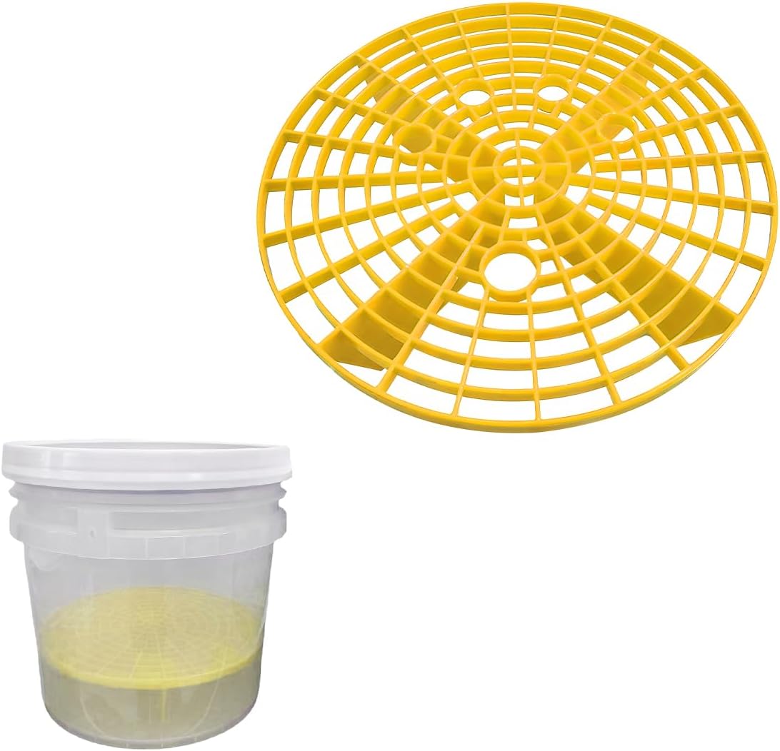 Yourkar Car Wash Bucket Inserts - 2 PCS Plastic Grit Trap for Vehicle Detailing, Auto Dirt Collectors, Fits 12 Inch Diameter Bucket, Universal Car Accessories (Black)