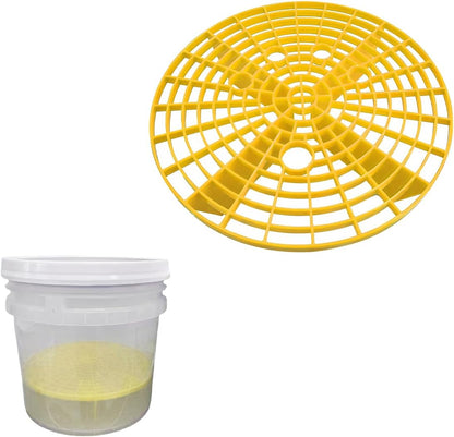 Yourkar Car Wash Bucket Inserts - 2 PCS Plastic Grit Trap for Vehicle Detailing, Auto Dirt Collectors, Fits 12 Inch Diameter Bucket, Universal Car Accessories (Black)