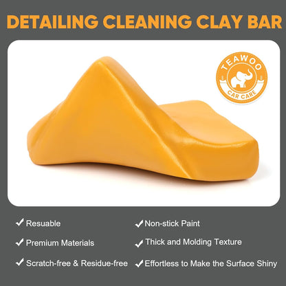 TEAWOO Clay Bars Kit, 6 Clay Bars & 20 PCS Lubricant Tablets, Complete Car Detailing Kit, Spray Bottle, Disposable Gloves and Microfiber Towels for Car Detailing Cleaning
