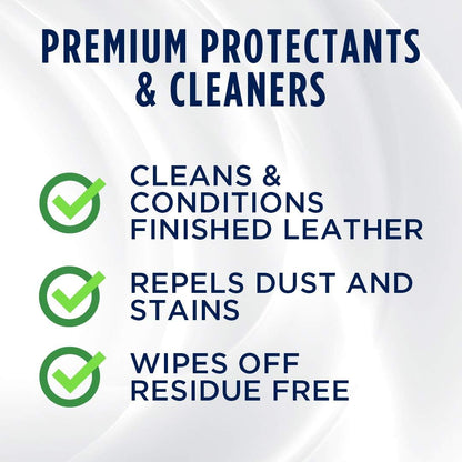 303 Products Leather 3-In-1 Complete Care - Cleans, Conditions, & Protects - Helps Prevent Fading & Cracking - Rinse Free Formula - Repels Dust, Lint, & Staining, 16 fl. oz. (30218CSR) Packaging May Vary