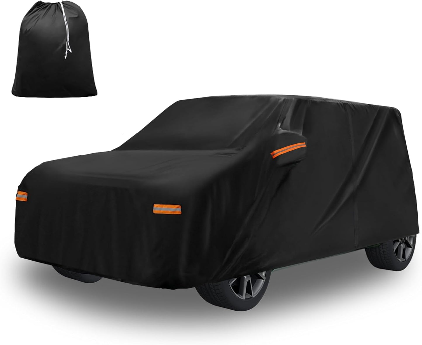 X AUTOHAUX Car Cover for Honda Civic Sedan/Coupe 210D-PU Outdoor Full Car Cover All Weather with Door Zipper for Waterproof Windproof Sun Rain Snow Protection