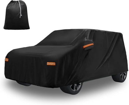 X AUTOHAUX Car Cover for Honda Civic Sedan/Coupe 210D-PU Outdoor Full Car Cover All Weather with Door Zipper for Waterproof Windproof Sun Rain Snow Protection