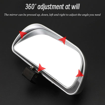 Mandark 2PCS Car Blind Spot Mirror, Rectangle HD Glass Convex Vehicle Rearview Mirror, Wide Angle Adjustible Auto Exterior Blindspot Side View Mirror, Universal for SUV, Sedan, Truck (Black)