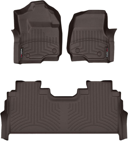 WeatherTech Custom Fit FloorLiners for Ford Super Duty, Super Duty, Super Duty - 1st & 2nd Row (441012-1-6), Black