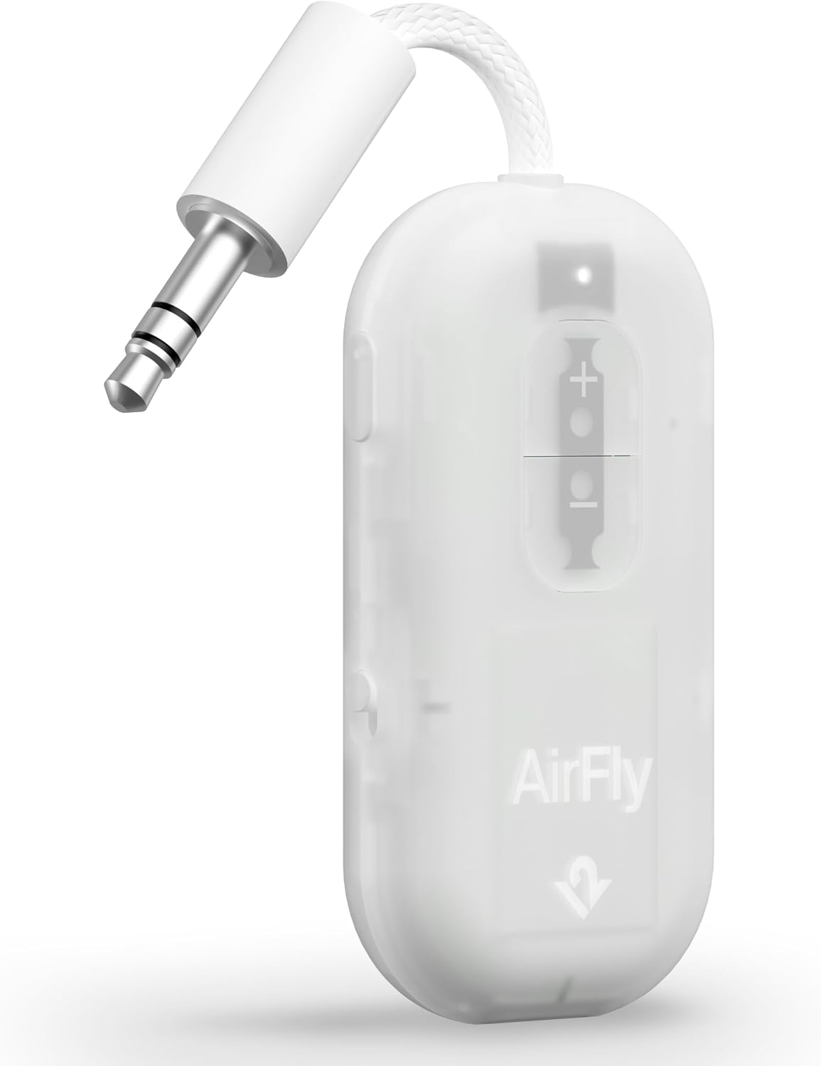 AirFly Pro 2 Deluxe – Bluetooth Adapter for Airplane, Pair 2 AirPods or Wireless Headphones – 3.5mm AUX Bluetooth Transmitter/Receiver for Cars, Boats, Treadmills, TVs – Airplane Travel Essentials