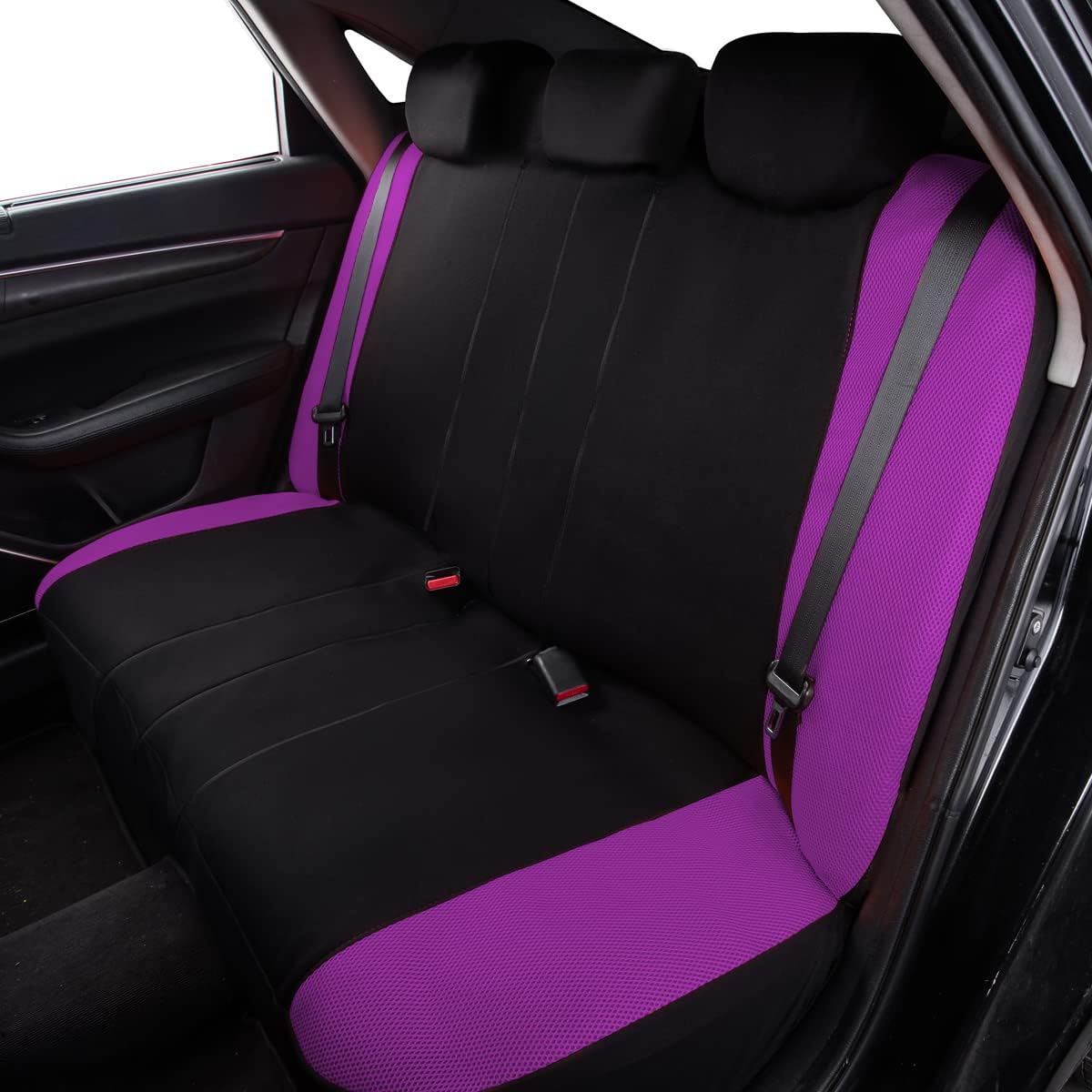 Flying Banner Butterfly car seat Covers ful Set Fashion Universal Lady Woman Female Rear Bench Split Colorized (Pink, 2 Fronts - Lace)