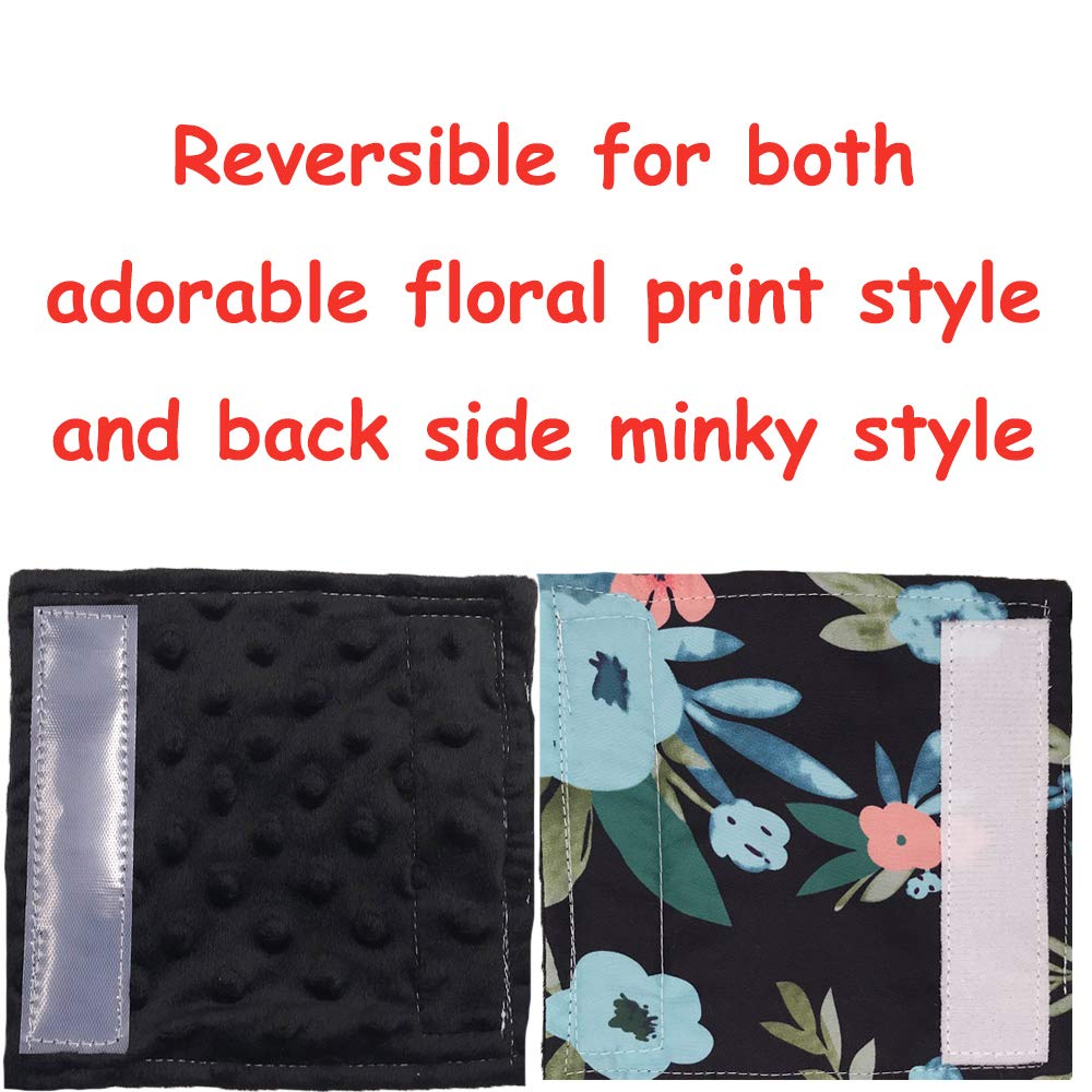 Baby Car Seat Neck Cover, Car Seat Strap Cover, Seat Belt Cushions Pads, Shoulder Strap Protectors, Reversible Pram Harness Covers in Minky Dinosaur, Baby Neck Pad Protector