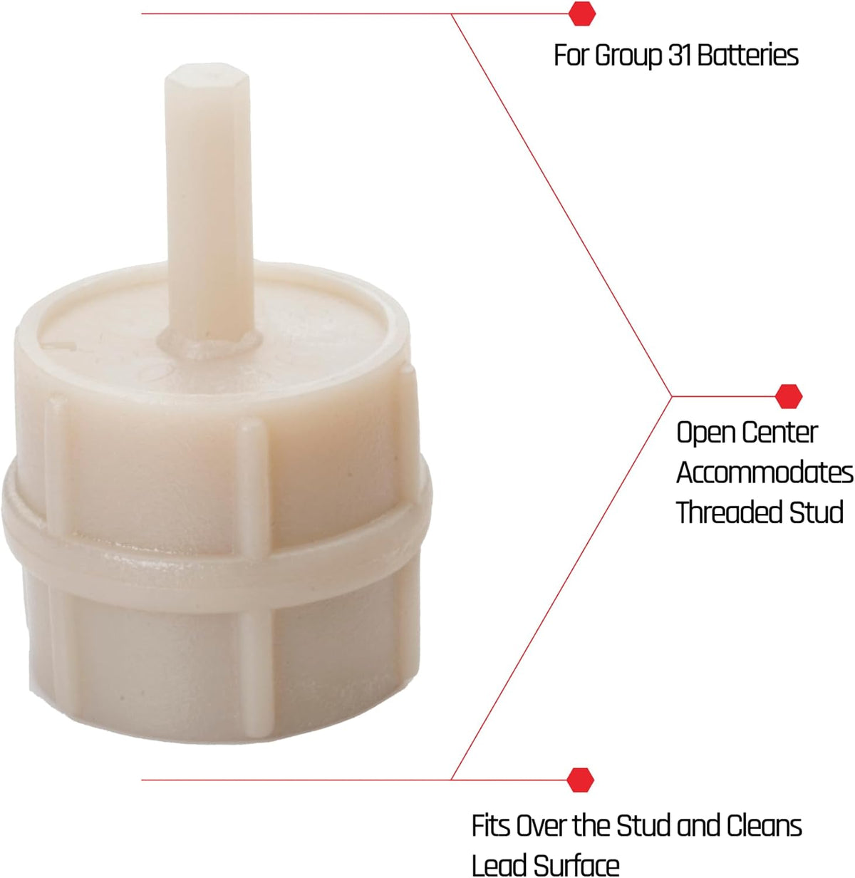 EZ RED 505BTSSHQD Shaft Battery Term Cleaner, Steel