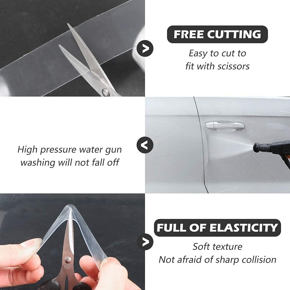 CloudBuyer Universal Car Door Edge Protector, Clear Sill Guard Film with Anti-Collision Protection for Most Vehicles (33Ft x 2.7In, Transparent)