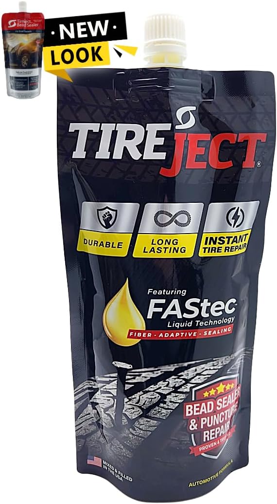 TireJect Automotive Compact Car 2-in-1 Tire Sealant & Bead Sealer Kit for tire Repair of leaks and punctures