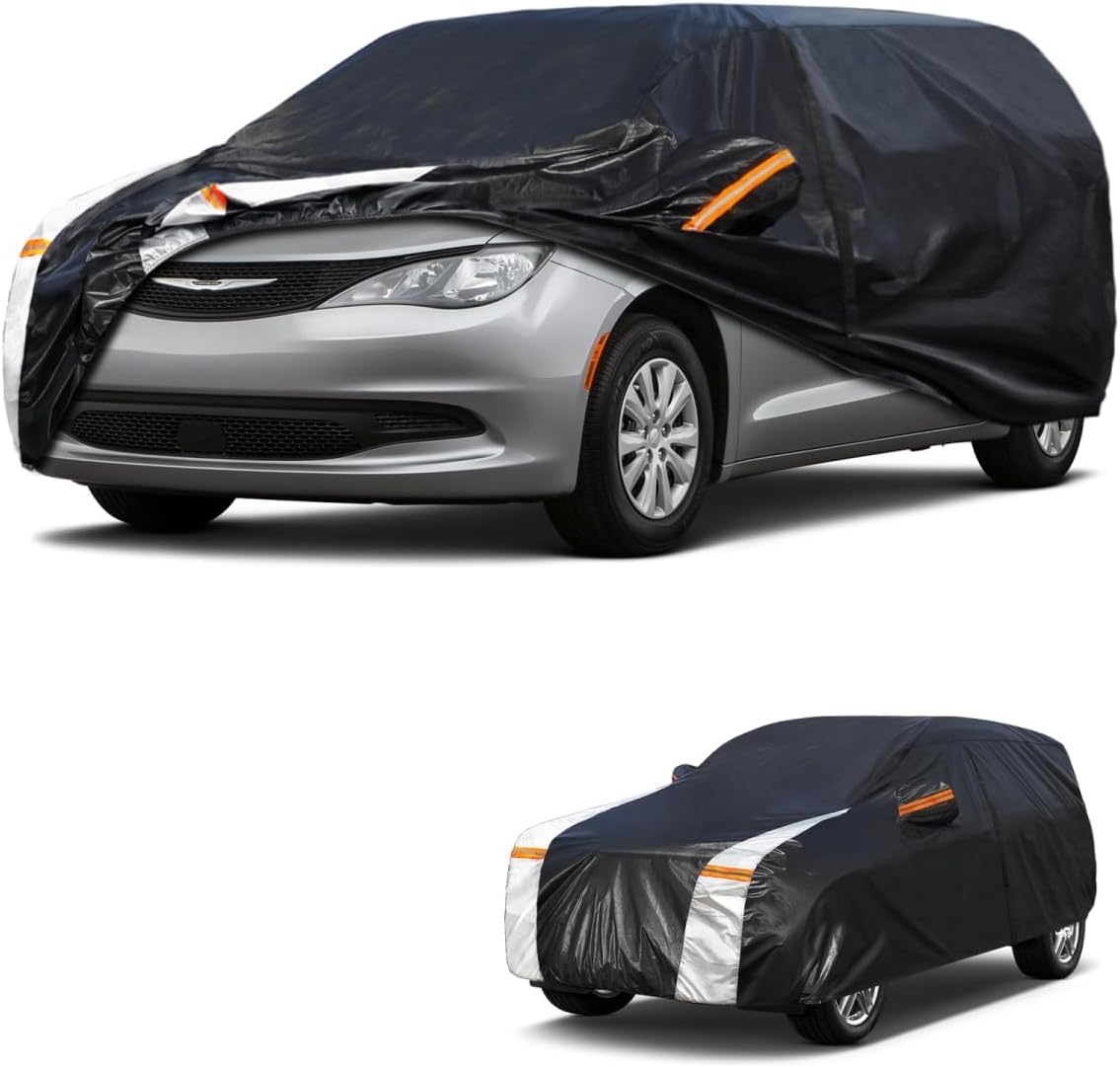 Large SUV Car Cover for Chevy Suburban 100% Waterproof All Weather, Heavy Duty Outdoor Full Exterior Covers Rain Sun Wind UV Protection. - Colors A