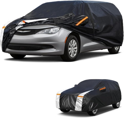Large SUV Car Cover for Chevy Suburban 100% Waterproof All Weather, Heavy Duty Outdoor Full Exterior Covers Rain Sun Wind UV Protection. - Colors A