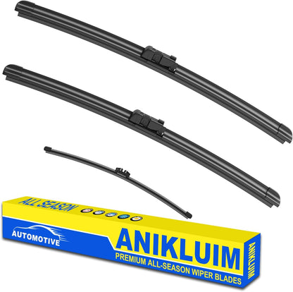 ANIKLUIM® 28"+28" Wiper Blades with 16" Rear Wiper Blade Set Replacement for 1996-2007 Caravan Town & Country Windshield Wipers Original Factory Quality (Pack of 3) - Colors A
