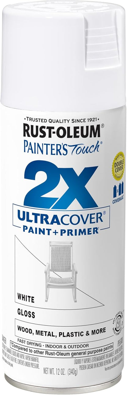 Rust-Oleum 334029 Painter's Touch 2X Ultra Cover Spray Paint, 12 oz, Gloss Clear - Colors F