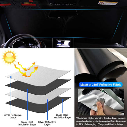 KUST Windshield Sun Shade for Toyota RAV4 2019-2022 2023 2024 2025 2026 Window Accessories Shade Sun Visor Cover Foldable Block UV Rays - Colors F