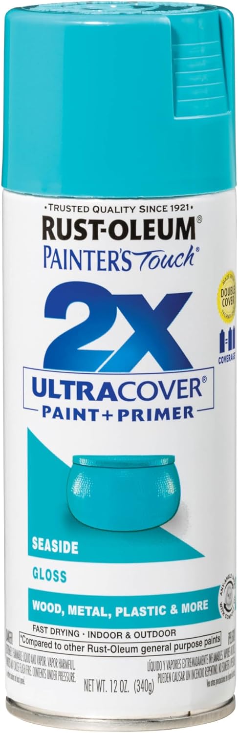 Rust-Oleum 334029 Painter's Touch 2X Ultra Cover Spray Paint, 12 oz, Gloss Clear - Colors B