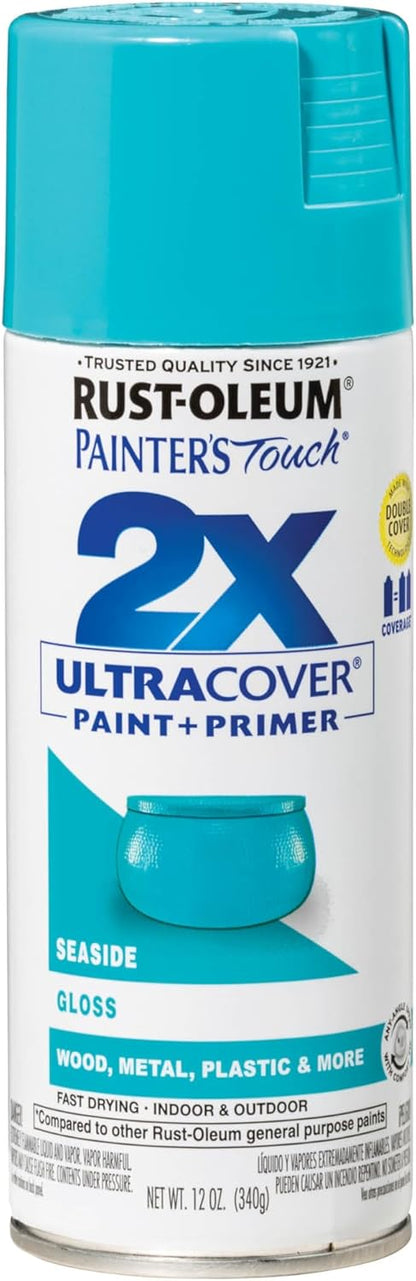 Rust-Oleum 334029 Painter's Touch 2X Ultra Cover Spray Paint, 12 oz, Gloss Clear - Colors B