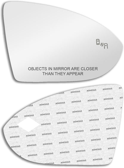 Blind Spot Passthrough Mirror Glass with Full Size Adhesive for Volkswagen | 2015 – 2021 Golf | 2019 – 2024 Jetta | 2015 – 2024 GTI | Passenger Side View Right RH