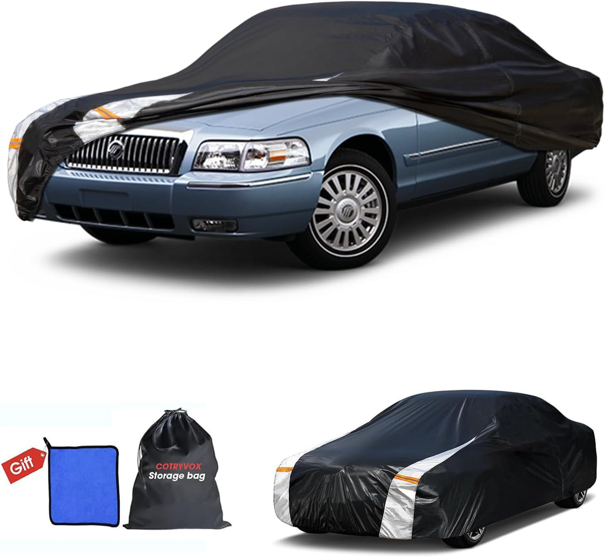 Large SUV Car Cover for Chevy Suburban 100% Waterproof All Weather, Heavy Duty Outdoor Full Exterior Covers Rain Sun Wind UV Protection. - Colors B