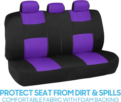 BDK PolyPro Car Seat Covers Full Set in Charcoal on Black – Front and Rear Split Bench for Cars, Easy to Install Cover Set, Accessories Auto Trucks Van SUV