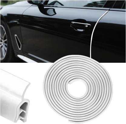 Osilly Car Door Edge Guards, 16Ft Rubber Seal Car Door Edge Trim, U Shape Door Edge Protector Guard, Aluminum Weather Proofing Automotive Door Edge Molding Protection for Most Car (Black)