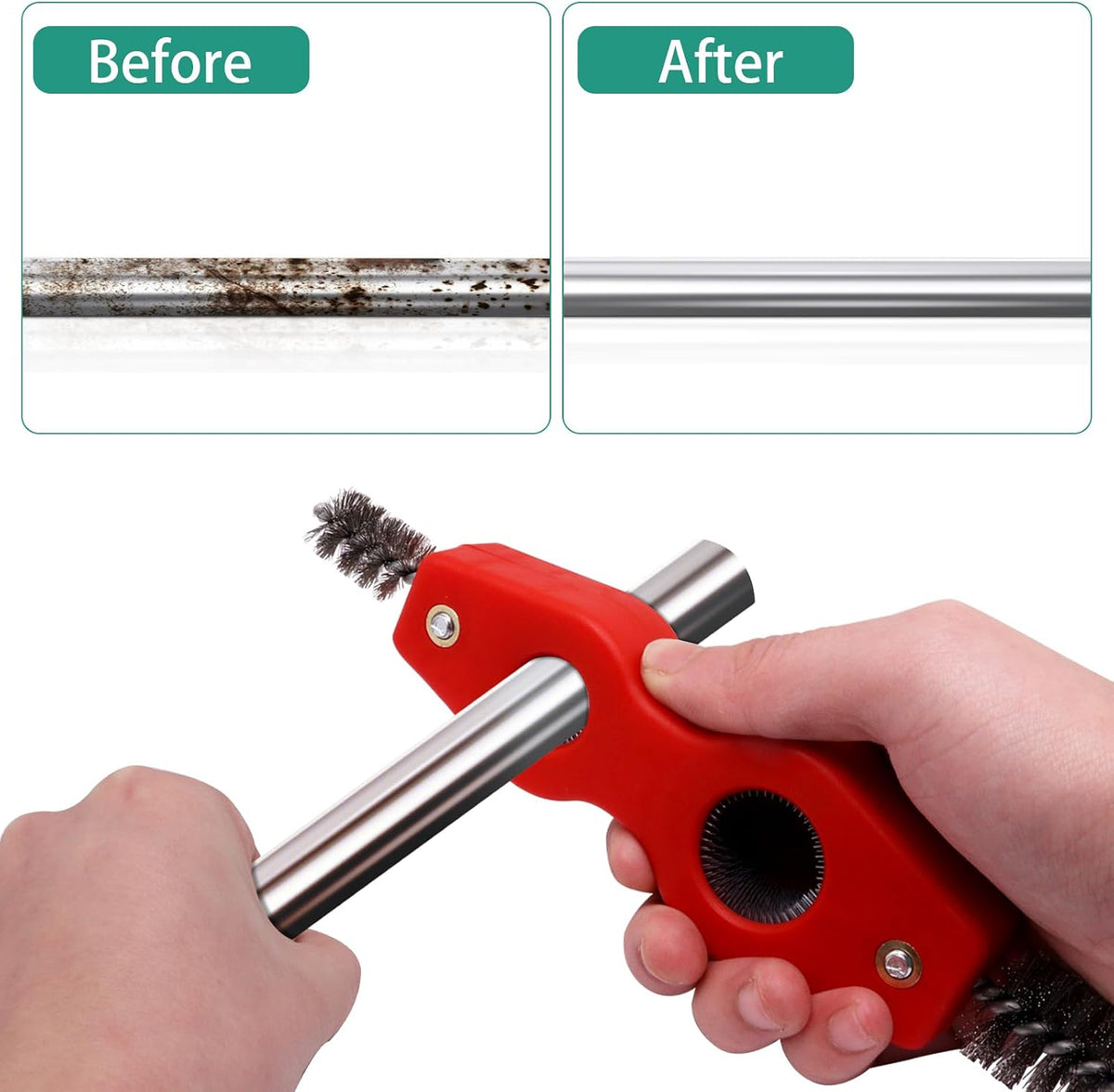 Battery Terminal Cleaner Kit, Battery Terminal Brush & 4 in 1 Copper Tubing Brush & 2pcs Anti-Corrosion Fiber Washers