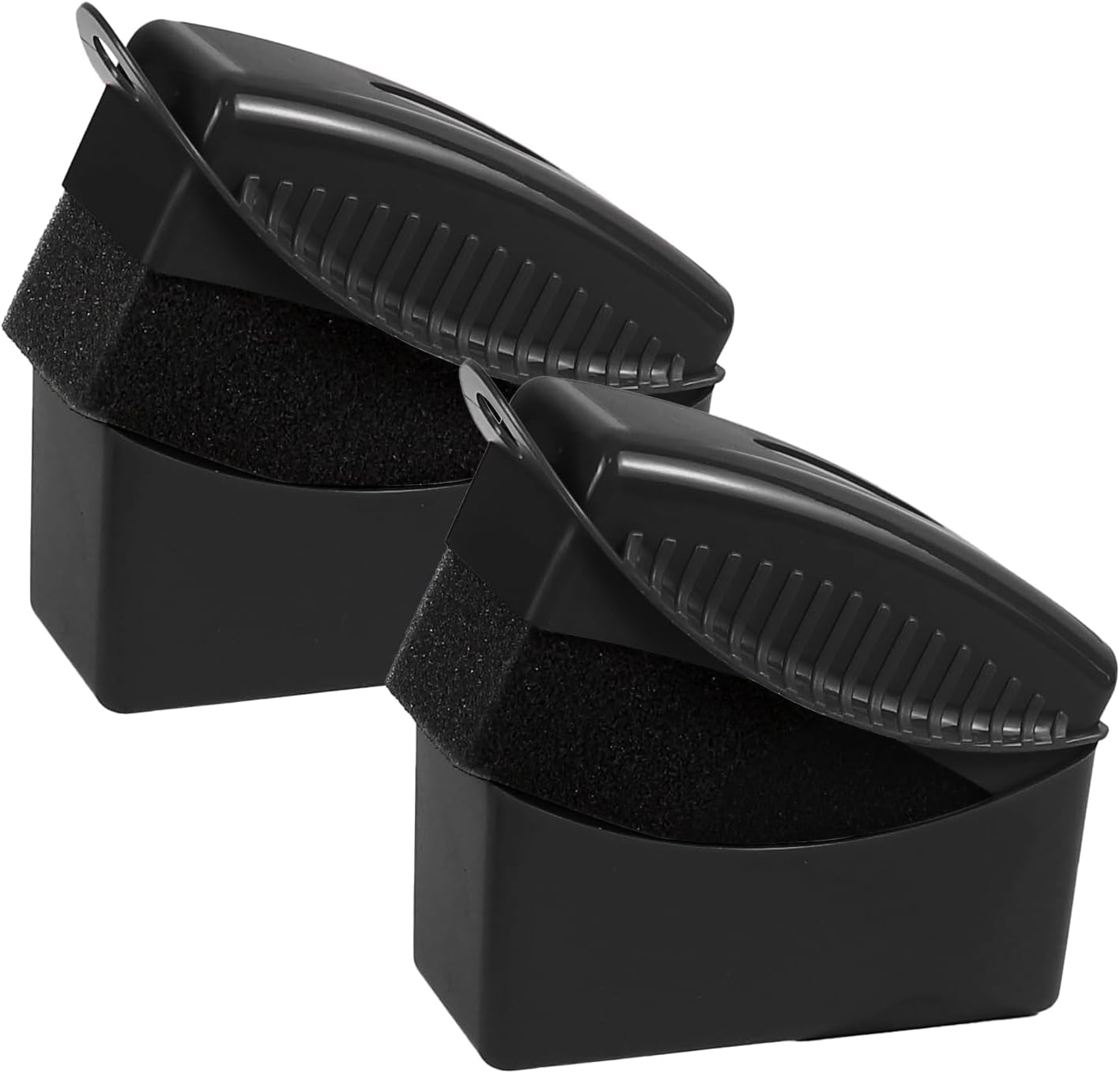 2PCS Tire Dressing Applicator, Car Tire Applicator Dressing Shine Sponge, Reusable Tire Dressing Applicator Pads with Lid, Wheel Applicator Foam for Car Detailing Cleaning (Gray)