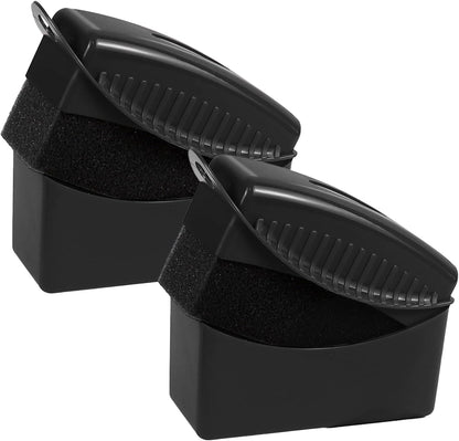 2PCS Tire Dressing Applicator, Car Tire Applicator Dressing Shine Sponge, Reusable Tire Dressing Applicator Pads with Lid, Wheel Applicator Foam for Car Detailing Cleaning (Gray)