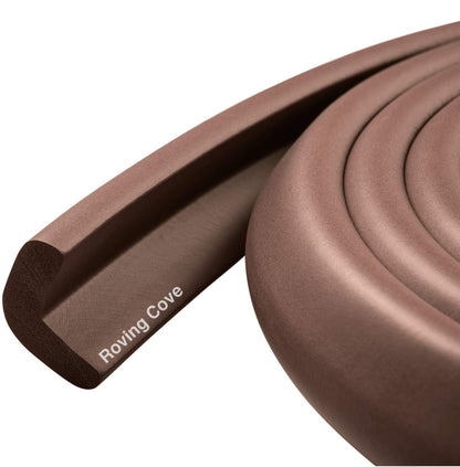 Roving Cove HeftyFit Edge Protector for Baby Proofing (6ft Large Edge Only), Heavy-Duty Soft Rubber Foam Furniture Edge Bumper Guards, Desk Edge Cushion, Wall Corner Covers, 3M Adhesive, Onyx Black