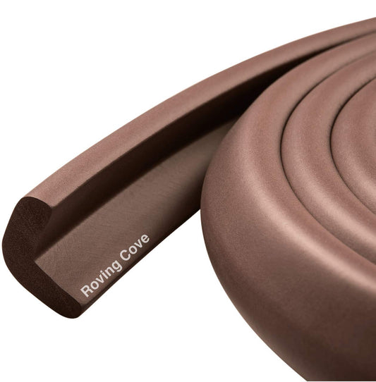 Roving Cove HeftyFit Edge Protector for Baby Proofing (6ft Large Edge Only), Heavy-Duty Soft Rubber Foam Furniture Edge Bumper Guards, Desk Edge Cushion, Wall Corner Covers, 3M Adhesive, Onyx Black