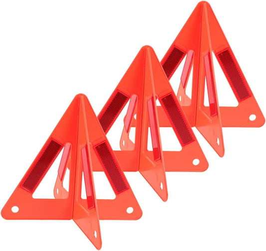 ULTECHNOVO 6-Pack Foldable Emergency Safety Triangles, DOT Compliant Reflective Roadside Warning Triangles for Vehicle Breakdown and Accident, High-Visibility Hazard Signs for Truck and Car Road Safet