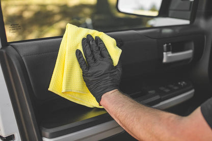 The Rag Company - Standard Waffle Weave Towels, Microfiber Detailing, Window/Glass and Drying, Wax & Polish, Lint-Free, Streak-Free, 370gsm, 16in x 16in, Light Blue (3-Pack)