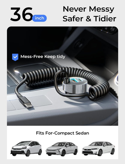 LISEN 90W for iPhone 17 16 15 Pro Max Car Charger USB C Fast Charge,Super Fast for iPhone 17 16 Car Charger USB C Adapter for iPhone 17e 16 15 Pro Max Plus Air,Samsung Galaxy S26 Ultra, Android