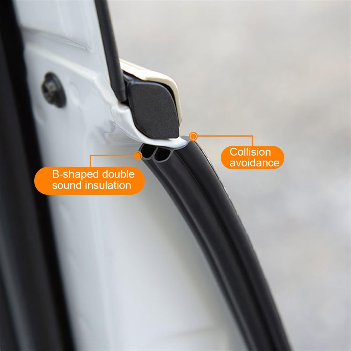 Osilly Car Door Edge Guards, 16Ft Rubber Seal Car Door Edge Trim, U Shape Door Edge Protector Guard, Aluminum Weather Proofing Automotive Door Edge Molding Protection for Most Car (Black)