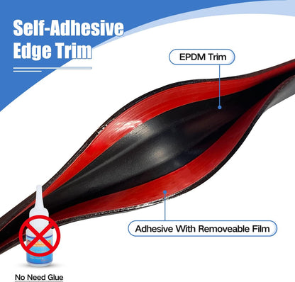 Rubber Edge Trim, Self-Adhesive Rubber Edge Trim, Edge Protector for Sheet Metal, EPDM Material, Fit 1/16"(1.0mm), Length 10Ft, Black Color, U Channel Edge Trim - Colors A