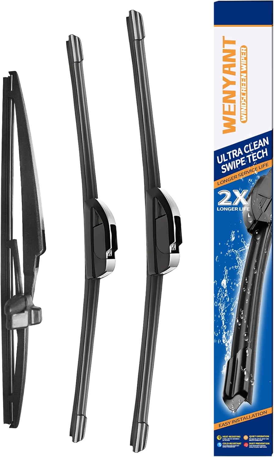 26"/19"/16" Windshield Wipers Compatible with Toyota Prius 2010-2015 Front and Rear Wiper Blades for My Car Automotive Replacement (Set of 3) - Colors A