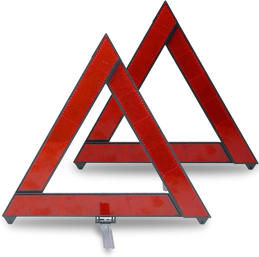 2 PCS Reflective Folding Vehicle Danger Sign, Safety Triangle Kit, Vehicle Breakdown Stop Warning Sign, Fit for Most Car (Red)