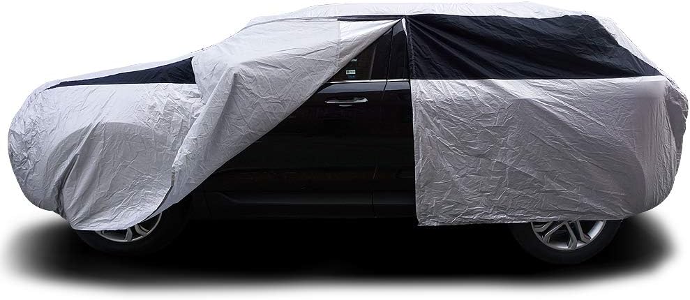 Titan Lightweight Poly 210T Car Cover for Compact SUV 170-187". Waterproof, UV Protection, Scratch Resistant, Driver-Side Zippered Opening. Fits Rav4, Rogue, CR-V and More.
