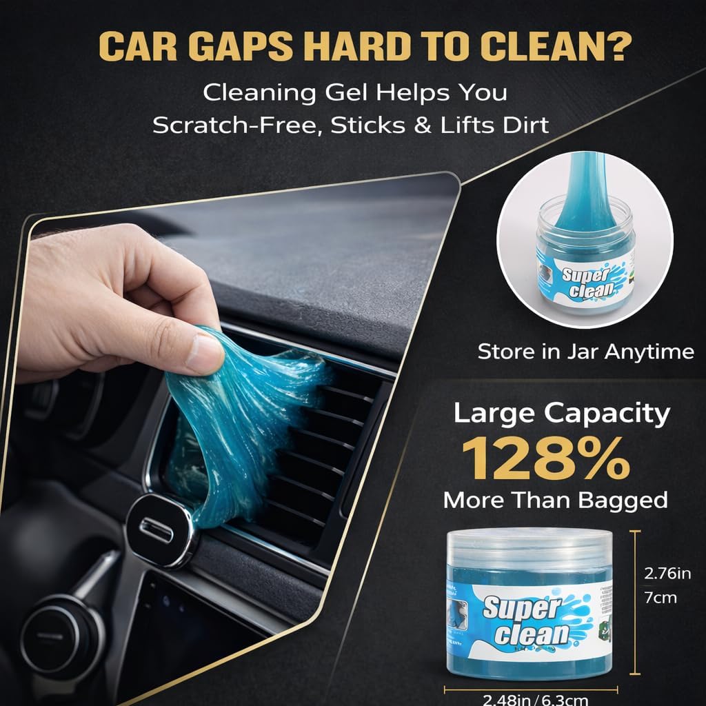 15-Piece Car Interior & Glass Cleaning Kit - 3 Graded Boar Brushes, 3-in-1 AC Vent Shutter Brush, 160g Gel, 180° Swivel Retractable Glass Brush | Auto-Focus Multi-Scenario Use