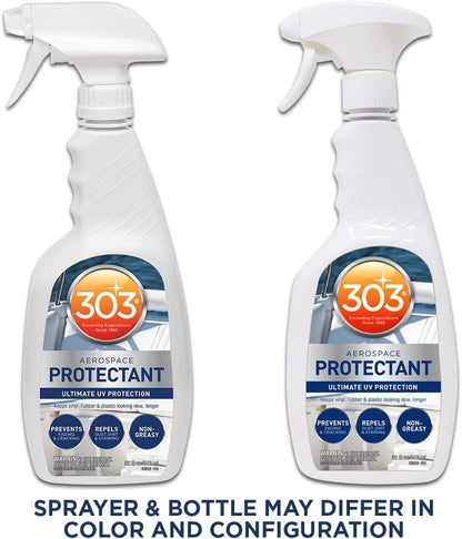 303 Products Marine Aerospace Protectant Spray, UV Protection for Boat Vinyl & Surfaces – Repels Dust, Dirt & Staining, Matte Finish, Restores Like-New Appearance, 32 oz