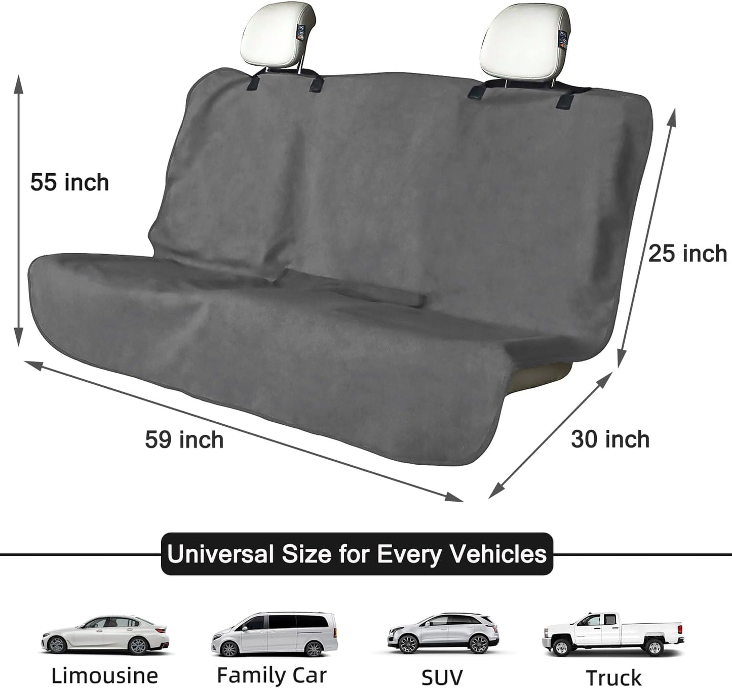 Waterproof Sweating Car Seat Cover for Post Gym Workout, Running, Swimming, Beach and Hiking, Universal Fit Non-Slip Towel Bucket Seat Protector for Cars SUV Trucks, Machine Washable (Grey)