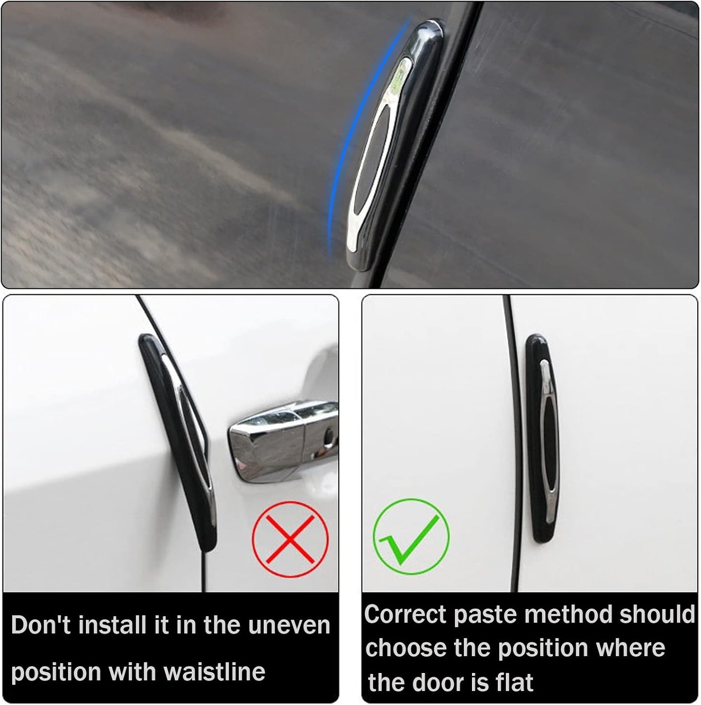 4 Pcs Car Door Edge Guards Car Side Door Protector Suitable for Various Car Pads Door Shock Absorbers-White