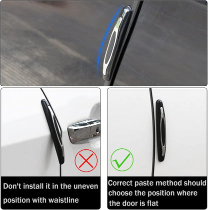 4 Pcs Car Door Edge Guards Car Side Door Protector Suitable for Various Car Pads Door Shock Absorbers-White