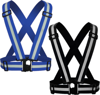 Reflective Strap Safety Vest Gear - 2-10 Pack Adjustable High Visible Reflective Running Gear for Women Men Night
