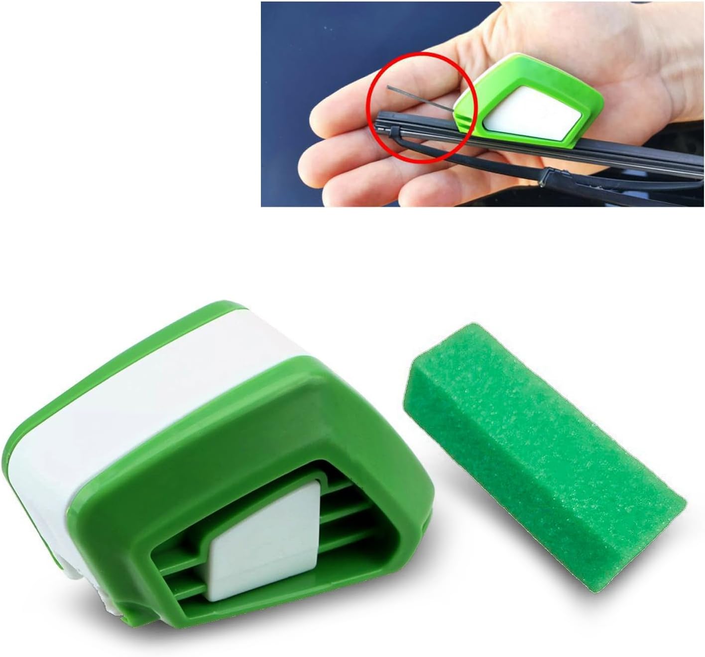1 PC Automotive Wiper Repairer, ABS Ergonomic Windshield Wiper Blade Cutter Cleaning Tool, Universal Multi-function Repair Accessories, Compatible with Most Car Models (Green & White)