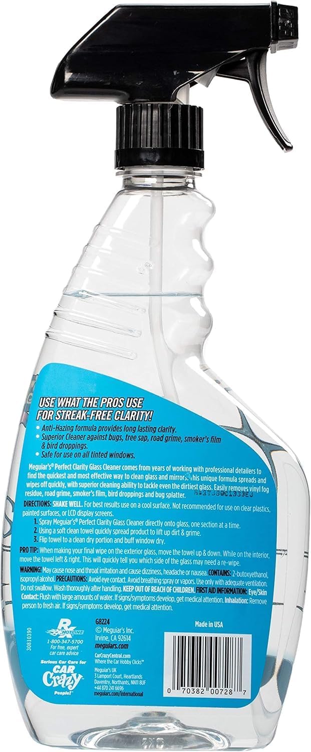 Meguiar's G8216EU Perfect Clarity Glass Cleaner 473ml. Streak free. Pro strength